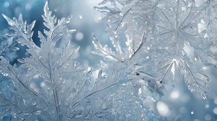 Obraz premium Icy Elegance: Serene Frosted Patterns