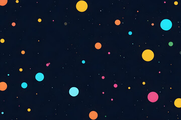 Fototapeta premium Colorful dots floating in dark space background design