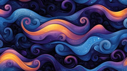 Obraz premium Gradient Cosmic and Space Theme Gradient with swirling blues, purples, and blacks, evoking a sense of cosmic mystery.