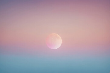 smooth pastel gradient transitioning from pink to blue with an empty center moon