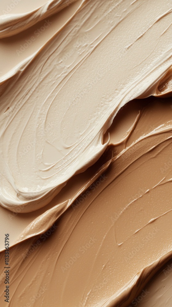 Poster close-up view reveals a mesmerizing blend of warm earth tones swirling together in smooth layers, ea