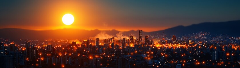 Fototapeta premium Colombian arepas and ajiaco, Bogota skyline glowing with festive lights for New Year