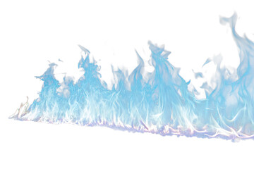 Fototapeta premium Realistic blue fire flame isolated on a transparent background