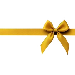 Elegant Gold Bow, Isolated on White Background Cutout