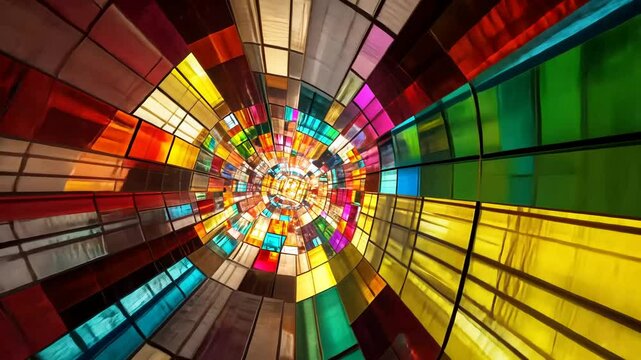 Colorful Circle Design Rainbow Wheel Pattern Vector Art Illustration