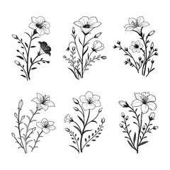 Floral Flower vector art silhouette