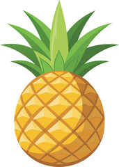 Obraz premium Pineapple vector on a isoleted white background 