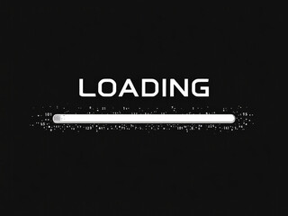 Loading, Progress, Bar, Screen, Digital, Display, Technology, Data, Code, Matrix, Numbers, Letters, Symbols, Black, White, Monochrome, Minimalist, Modern, Futuristic, Computer, Monitor, Interface, GUI