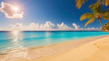 beach with palm tree