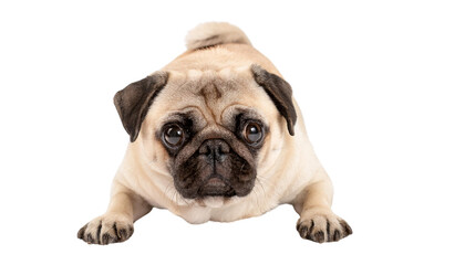 Obraz premium Adorable Pug Dog Cute Pet Portrait Friendly Canine Dog Breed Puppy Animal Photo