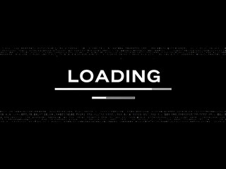 Loading, Progress, Bar, Screen, Digital, Display, Technology, Data, Code, Matrix, Numbers, Letters, Symbols, Black, White, Monochrome, Minimalist, Modern, Futuristic, Computer, Monitor, Interface, GUI