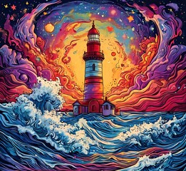 buddhist temple in the night