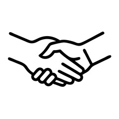 Obraz premium Handshake gesture in a minimalist line art illustration with copy space
