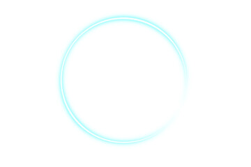 Shine blue neon circle frame for design
