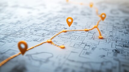 Detailed Marketing Roadmap with Yellow Marker Highlighting Key Points for Strategic Planning and Business Growth Success