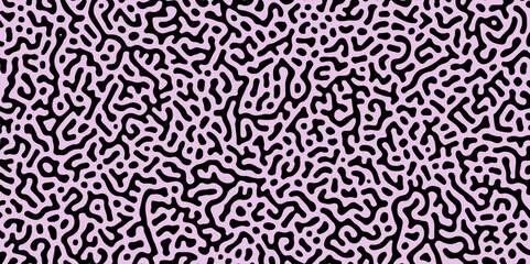 Fototapeta premium Abstract Turing pattern background. Seamless brush pen textile doodle pattern grunge texture. Reaction diffusion pattern. chaotic motion. Turing generative design. algorithm art. vector illustration.