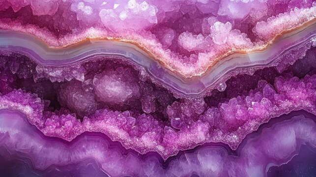 Close-up view of vibrant purple and pink agate stone.