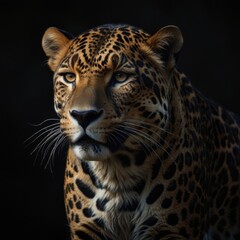 Fototapeta premium Jaguar - a powerful predator of America. A magnificent, solitary hunter with strong musculature and distinctive rosettes on its fur. A symbol of wildlife.