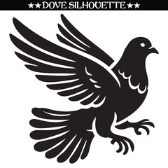 Dove silhouette design. Balck and white vector