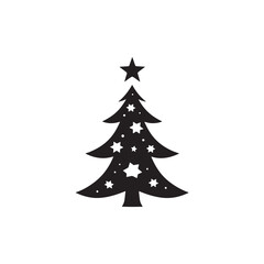Obraz premium christmas, tree, holiday, winter, star, card, decoration, celebration, xmas, illustration, snow, fir, christmas tree, merry, design, vector, season, 