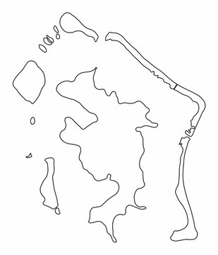 Bora Bora Island outline map