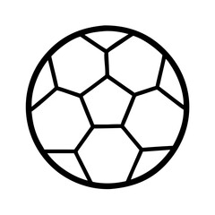 Naklejka premium soccer ball icon, children’s day line art, children icon - simple black line art icon of soccer ball for children’s day topic celebrations. children vector art.
