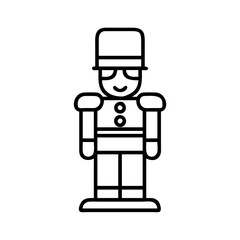 toy soldier icon, children’s day line art, children icon - simple black line art icon of toy soldier for children’s day topic celebrations. children vector art.