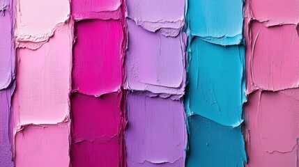 Colorful textured paint swatches.