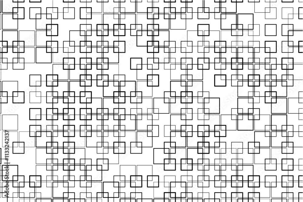 Fototapete abstract pattern of intersecting squares with varying thicknesses and alignments