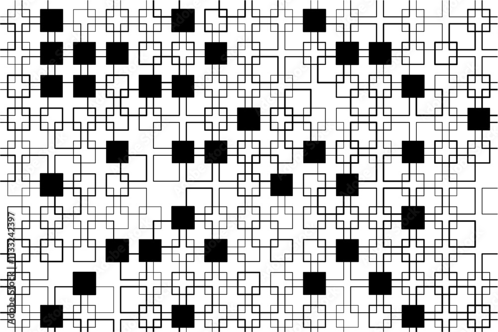 Aufkleber Dynamic square intersections form a bold, geometric design pattern