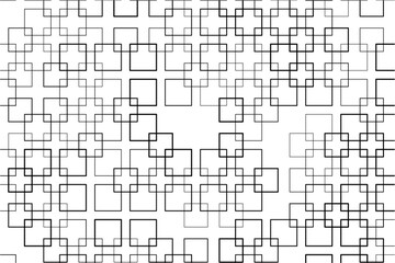 Dynamic square intersections form a bold, geometric design pattern