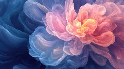 Obraz premium Dynamic oil painting style with colorful petals gently swirling in a spring breeze. The aesthetic captures warmth and freshness, ideal for wall art or banners.