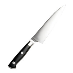 Sleek Chef's Knife on White Background