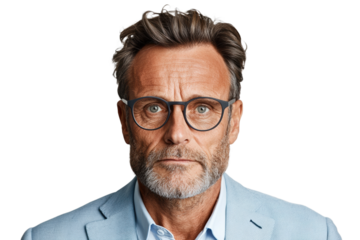 Sophisticated Man in Blazer, Serious Expression