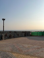 Life on beach of Karachi with sea sand.