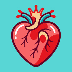 red with heart vector