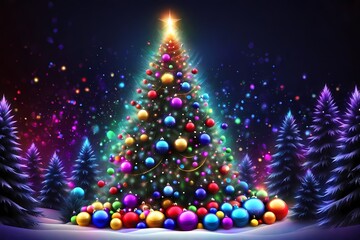 Fototapeta premium christmas tree with candles