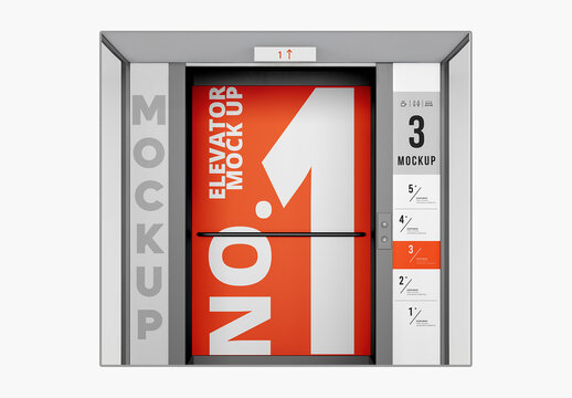 Elevator Interior Mockup - Front View