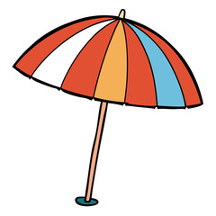 Obraz premium beach umbrella isolated on white