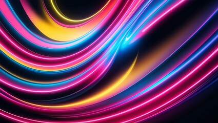 Obraz premium Futuristic Neon Swirl Abstract Wallpaper in Vibrant Colors 
