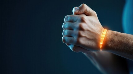 Closeup of heat therapy being applied to a wrist for carpal tunnel pain