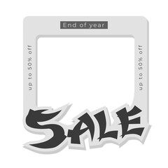 Sale special offer. photo frame for sale banner label with placeholder image. end of year banner template design