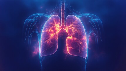 Visualization of cross-sectional digital X-ray showcasing lung structure and functionality