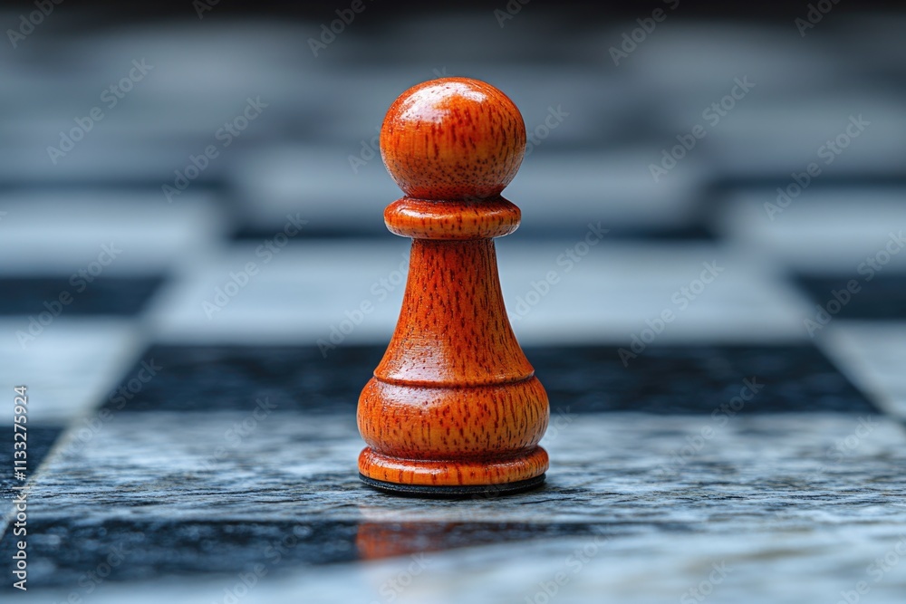 Poster a detailed view of a single chess piece on its respective square on the board
