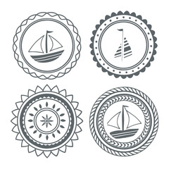 Elegant Circular Badge Set for Logo Design With Geometric & Floral Designs