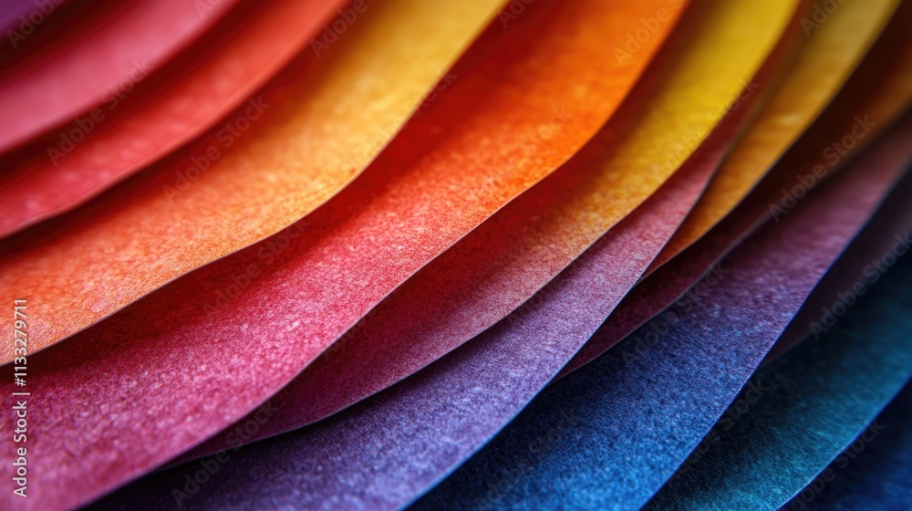 Poster a close-up shot of a bunch of colorful papers, suitable for use in illustrations or designs