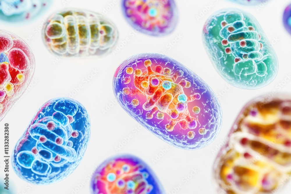 Poster Close-up view of various colored germs arranged together