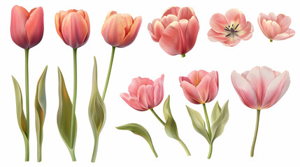 Fototapeta premium tulipson isolated on a white background