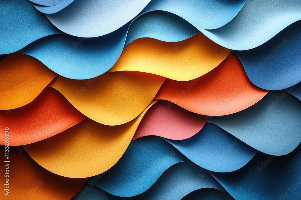 Poster a close-up view of wavy paper texture