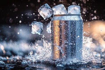 A refreshing beverage with ice cubes, great for hot summer days or as a thirst quencher anytime